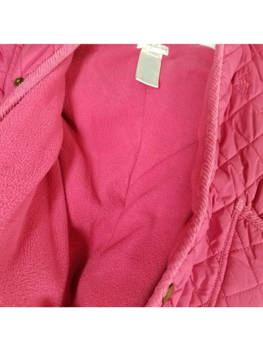 Ralph Lauren Girl's 9M Snowsuit Quilted Hooded One-Piece Winter Fleece Lined